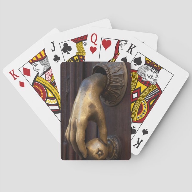 Baraja De Cartas Aldaba de mano de puerta primer plano, México (Reverso)