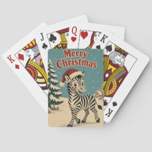 Baraja De Cartas Aldea Cebra Borde Animal Navidad