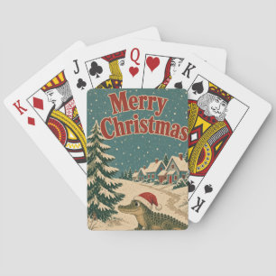 Baraja De Cartas Aldea de Cocodrilos Camino Animal Navidad