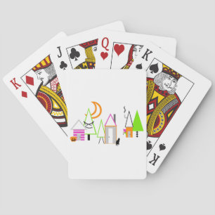 Baraja De Cartas aldea de Halloween personalizada negro naranja mor