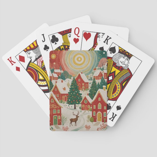 Baraja De Cartas Aldea de los navidades (Reverso)