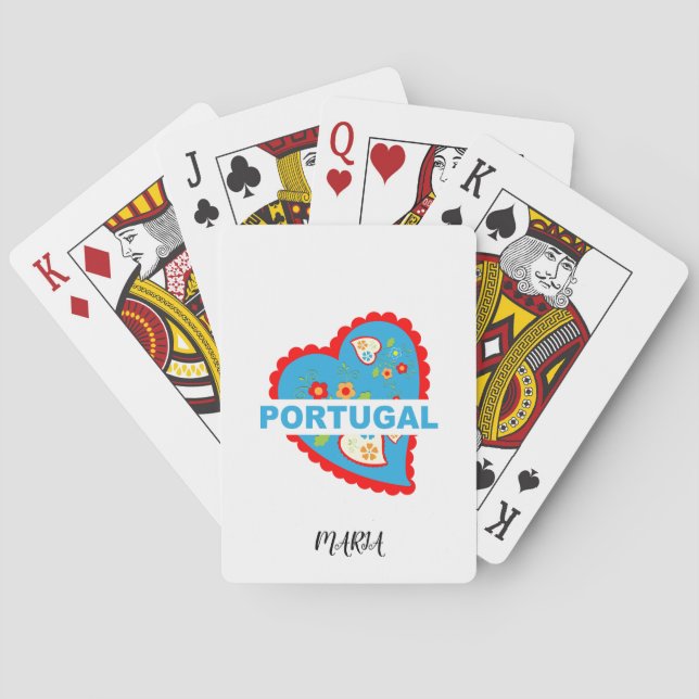 Baraja De Cartas Alegre corazón portugués (Reverso)