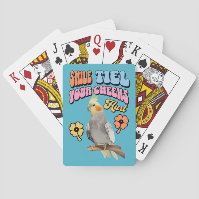 Baraja De Cartas Alegre loro de Cockatiel (Reverso)