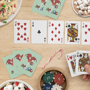 Baraja De Cartas Alegría de la Fiesta de Navidad Cóctel Dragón Rojo