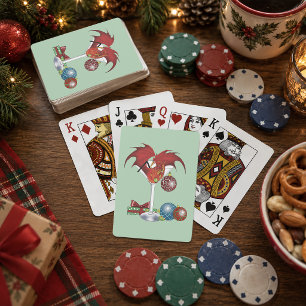 Baraja De Cartas Alegría de la Fiesta de Navidad Cóctel Dragón Rojo