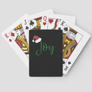Baraja De Cartas Alegría en verde con Santa Hat
