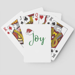 Baraja De Cartas Alegría en verde con Santa Hat