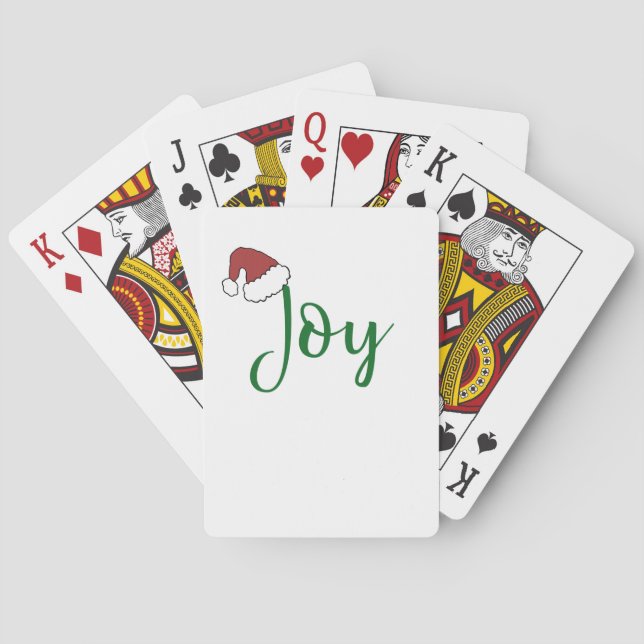 Baraja De Cartas Alegría en verde con Santa Hat (Reverso)