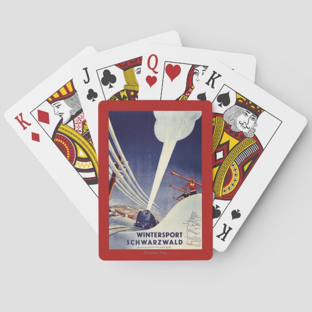 Baraja De Cartas Alemania - esquí en el bosque negro (Reverso)