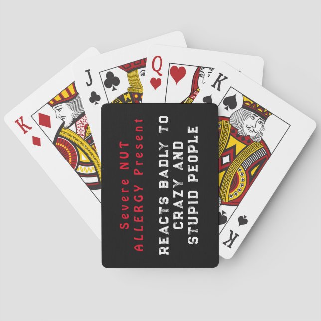 Baraja De Cartas Alergia de las nueces graves presente - Reacciones (Reverso)