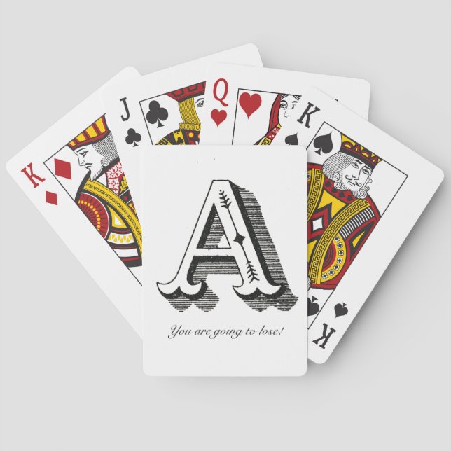 Baraja De Cartas Alfabeto A, letra A. Vas a perder (Reverso)