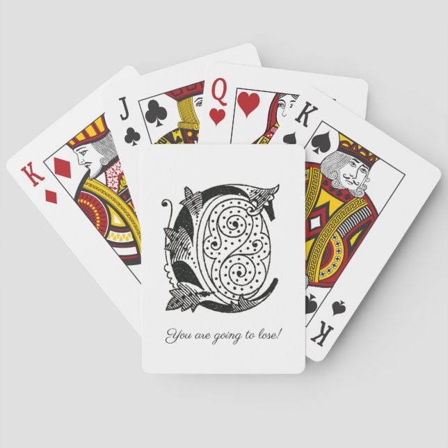 Baraja De Cartas Alfabeto c, letra c, monograma c (Reverso)