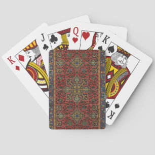 Baraja De Cartas Alfombra de Rug Persa Rojo Azul Clásico