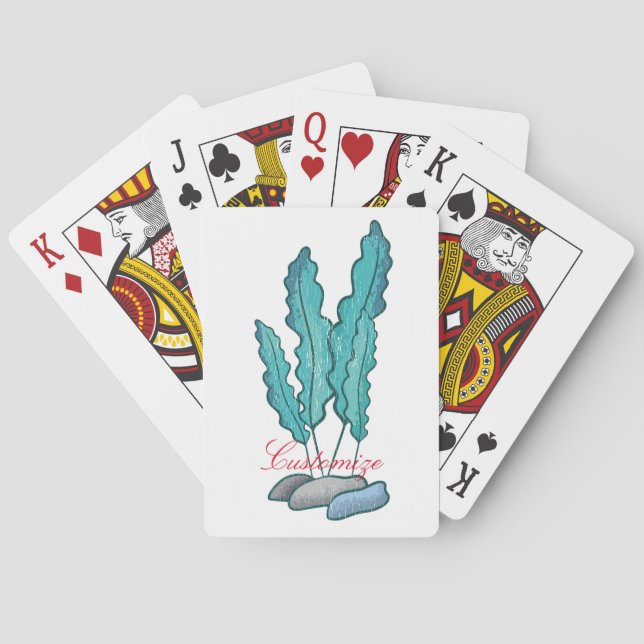 Baraja De Cartas Alga azul de algas marinas Thunder_Cove (Reverso)