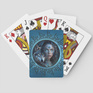 Baraja De Cartas Alianza celestial el lobo y la bella mujer