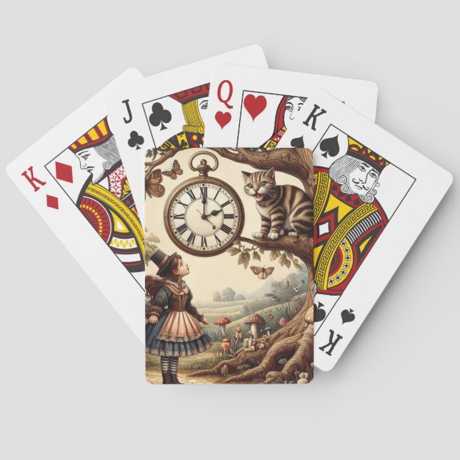 Baraja De Cartas Alice & Cheshire Cat: Whimsical Wonderland Fantasy (Reverso)
