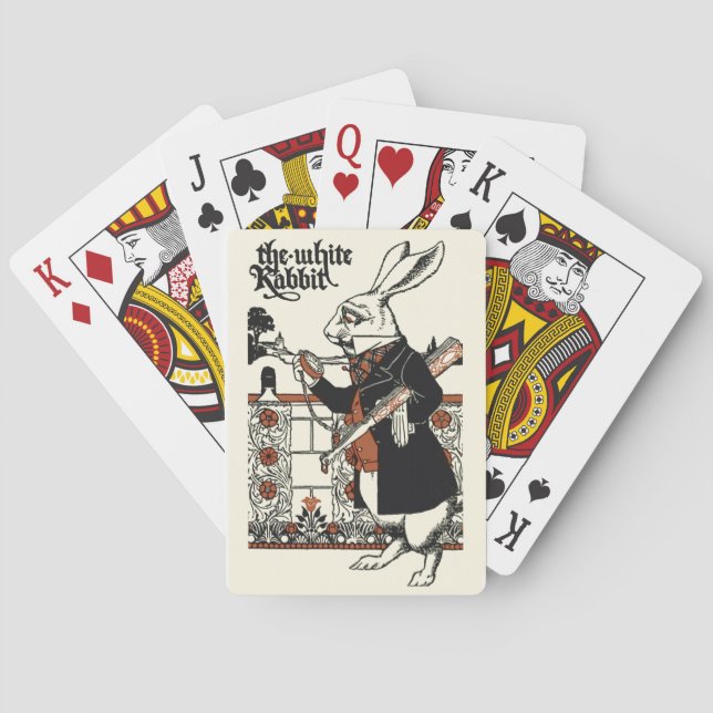Baraja De Cartas Alice Conejo Blanco Clásico Wonderland  (Reverso)