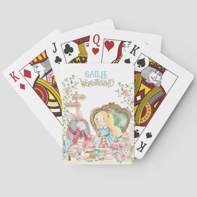 Baraja De Cartas Alicia aventuras en Woderland Birthday Tea Fiesta (Reverso)