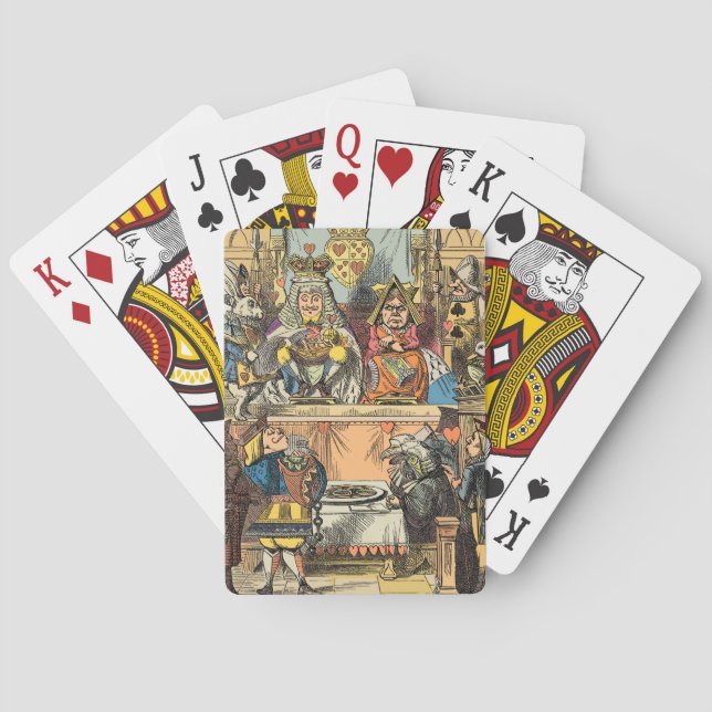 Baraja De Cartas Alicia en personajes del gato de Cheshire en el pa (Reverso)
