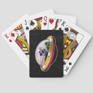 Baraja De Cartas Alien espacial robando la luna