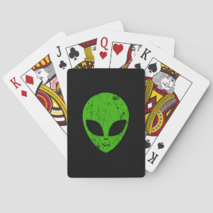 Baraja De Cartas alien green head ufo science fiction extraterrestr