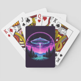 Baraja De Cartas Alien Spaceship Retro Futurista