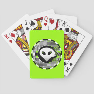 Baraja De Cartas Alienígenas TV Round play cards green