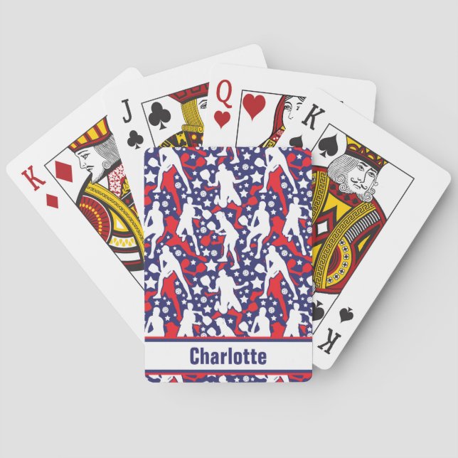 Baraja De Cartas All star pickleball [USA] con nombre (Reverso)