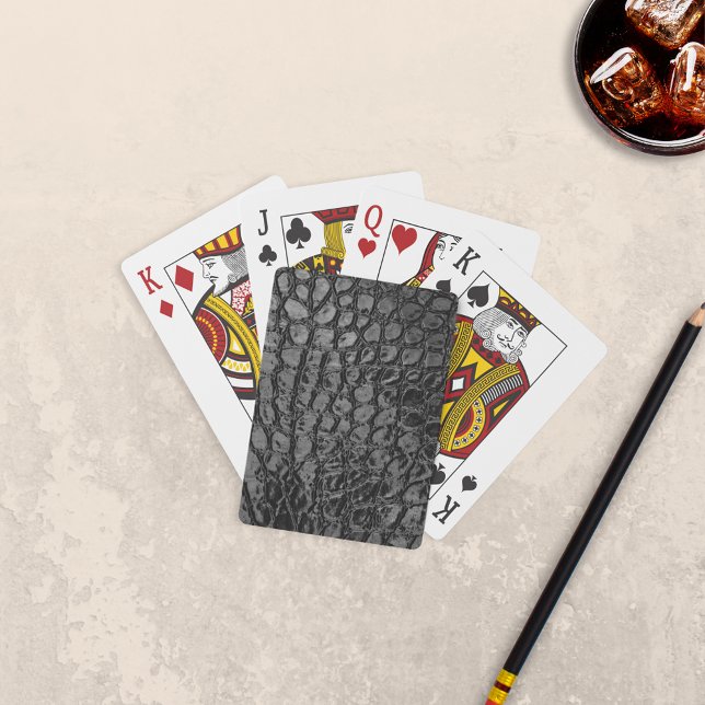 Baraja De Cartas Alligator Black Faux Leather (Subido por el creador)