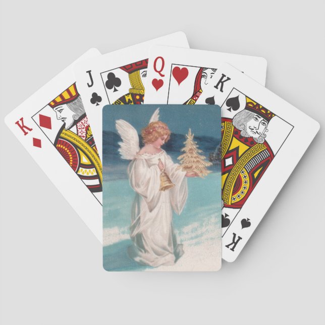 Baraja De Cartas Almohadilla: Ángel navidad con Campana (Reverso)