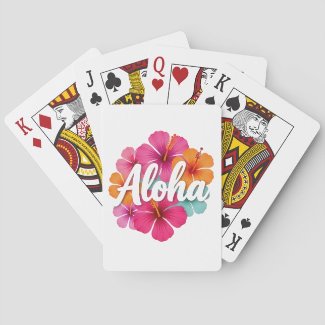Baraja De Cartas Aloha Hibiscus Hawaiian Dream Design Hawaii Vaca (Reverso)
