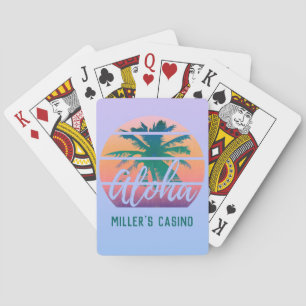Baraja De Cartas Aloha Tropical Vintage Tu Nombre Casino