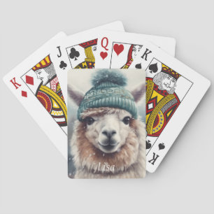 Baraja De Cartas Alpaca dulce de invierno, personalizado