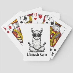 Baraja De Cartas Alpaca Stay Calm Llamaste Lama Yoga Funny