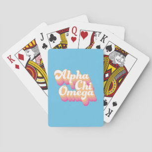 Baraja De Cartas Alpha Chi Omega Escritura Groovy