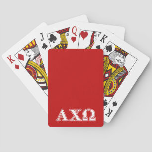 Baraja De Cartas Alphi Chi Omega Letras Blancas y Rojas