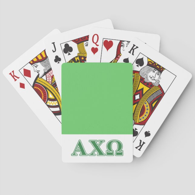 Baraja De Cartas Alphi Chi Omega Letras Verdes (Reverso)