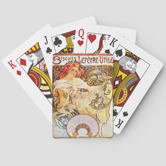 Baraja De Cartas Alphonse Mucha Biscuits Lefevre-Utile (Reverso)