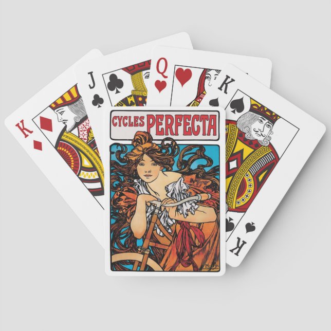 Baraja De Cartas Alphonse Mucha - Ciclos Perfecta Retro Art Nouveau (Reverso)
