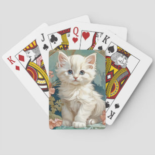 Baraja De Cartas Alphonse Mucha Estilo Gato Blanco