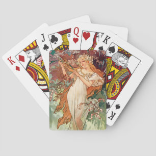 Baraja De Cartas Alphonse Mucha, Las Estaciones (1896) Primavera