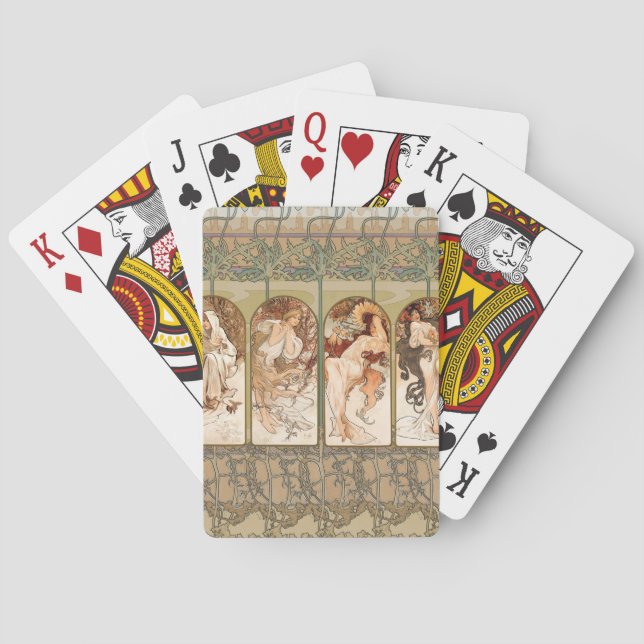 Baraja De Cartas Alphonse Mucha The Seasons 1897 Art Nouveau (Reverso)