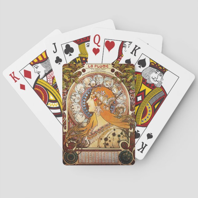Baraja De Cartas Alphonse Mucha Zodiac (Reverso)