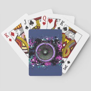 Baraja De Cartas Altavoz musical y pintura salpicada
