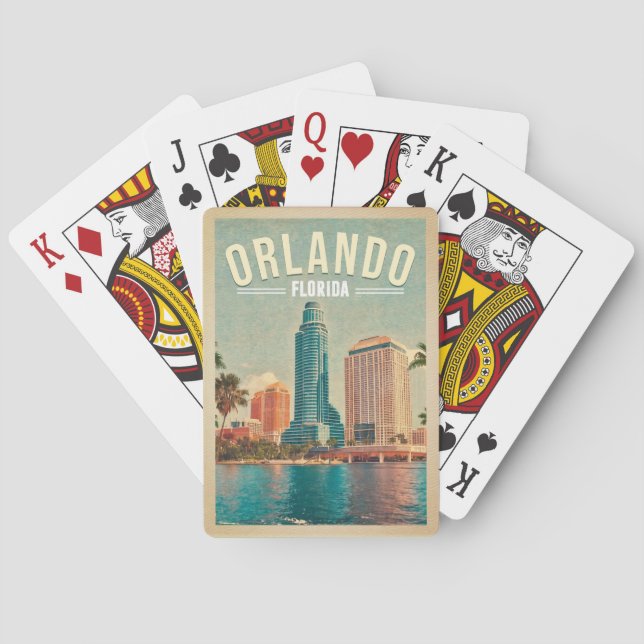 Baraja De Cartas Altos edificios del Orlando Florida Vintage Palm 1 (Reverso)