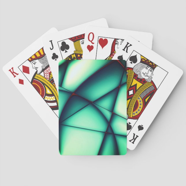 Baraja De Cartas Altos sin forma levantados, de verde a beige verdo (Reverso)