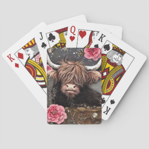 Baraja De Cartas Altura marrón con rosas rosas rosas rosas
