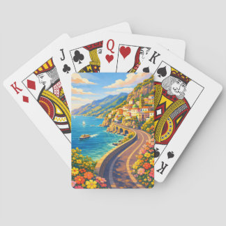 Baraja De Cartas Amalfi Coast Italy Riviera Vintage Travel Deck