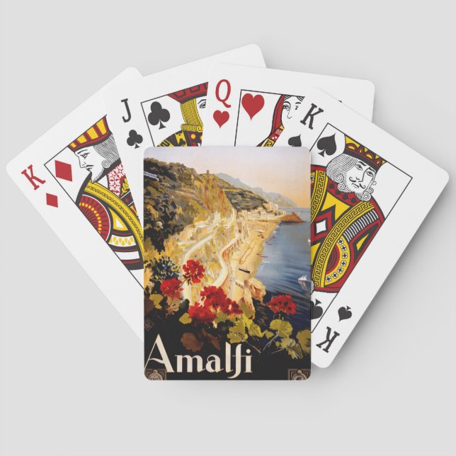 Baraja De Cartas Amalfi Italia Viaje Afiche Arte Gráfico (Reverso)