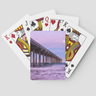 Baraja De Cartas Amanecer púrpura sobre el muelle, California